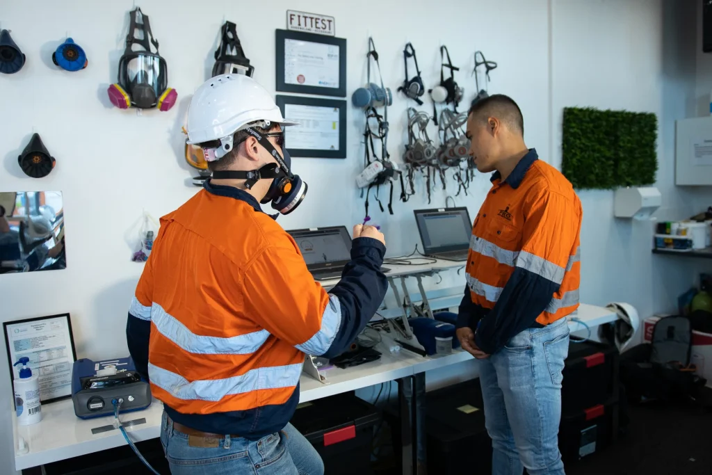 Face Fit Testing SR100 Respirator Walking